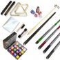 Billiard Pool Cue Balls Sticks Rack Brush Chalk Set New