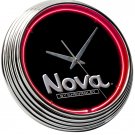 CHEVY CHEVROLET NOVA FENDER EMBLEM NEON CLOCK FREE SHIP