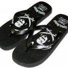 Captain Morgan Pirate Black Flip Flop Thong Sandal Shoe 12/13