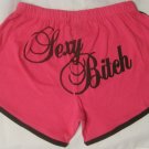Womens Girl Sexy Bitch Pink Hot Cheeky Gym Booty Shorts Size X-Large