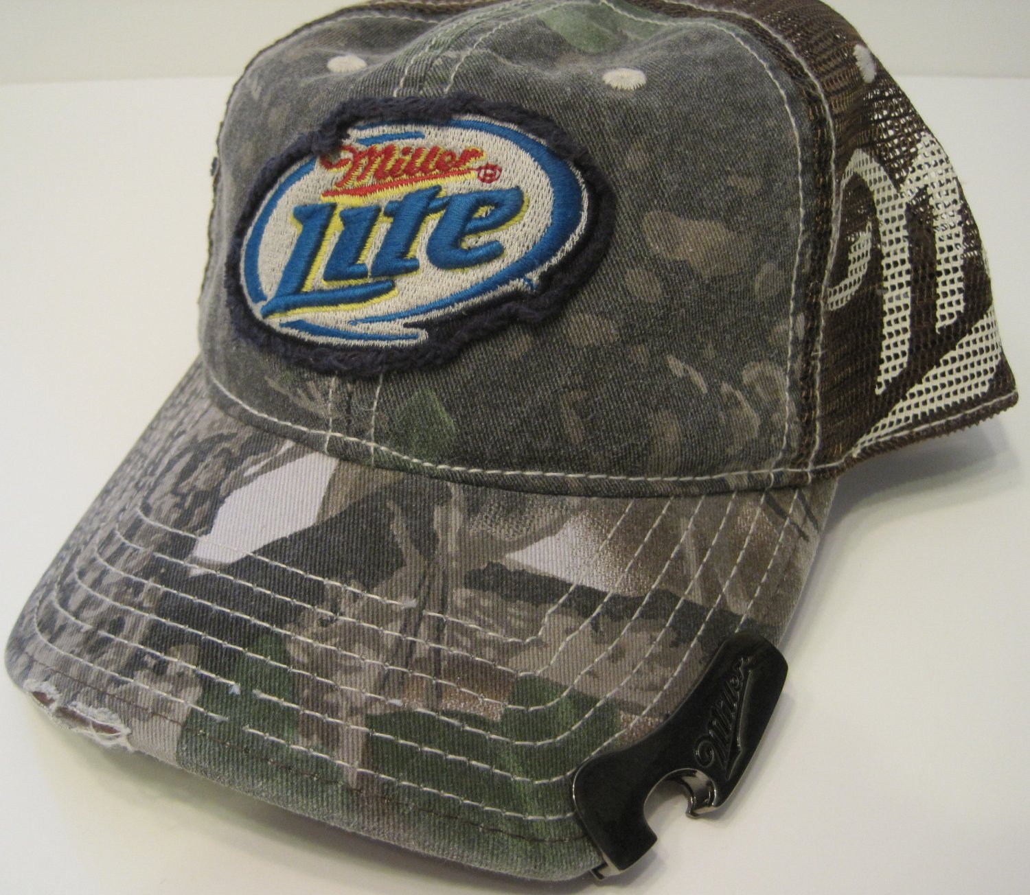 miller lite hat with bottle opener