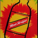Red Stripe Jamaican Beer Bottle Tin Tie Dye Bar Wall Sign