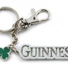 Guinnness Beer Shamrock Clover Charm Keychain Key Ring