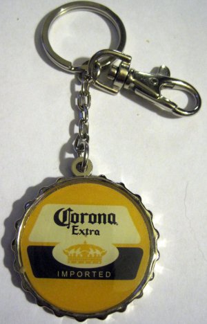 Corona Extra Beer Cerveza Bottle Cap Car Auto House Metal Key Chain Ring FOB Tag