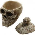 Gothic Tribal Witchraft Voodoo Skeleton Head Bone Skull Jewelry Storage Box Cup
