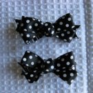 Black w/ White Polka Dots Bow