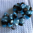 Brown w/ Turquoise & Sheer Dots Bow