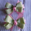 Pink & Green Hairbow