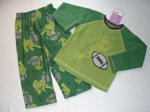 CARTER'S Super-Comfy Boys 4T Fleece Pajama Set Football