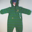 CARTER'S Boy's 6 Months Heavyweight Hooded Green Romper, NEW