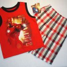 MARVEL IRONMAN Boy's Sz 2T Tank Top, Shorts Outfit, NEW