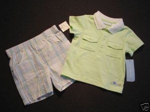 FIRST IMPRESSIONS Boy's 6-9 Months Shorts Outfit, NEW