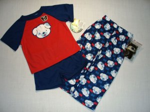 ME AND MY TEDDY Boy's 2T 3-Piece Pajama Set, NEW