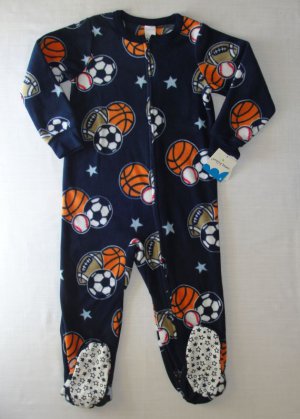 JUMPING BEANS Boys Size 4 Fleece Sports Sleeper, NEW