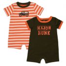 CARTER'S Boy's 9 M Set of Two Rompers, HUNK, JEEP, NEW