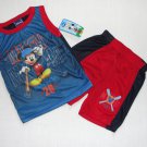 DISNEY MICKEY MOUSE Boy's 4T Tank Shorts Outfit, NEW