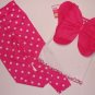CARTER'S Girl's Sz 4 Pink Butterfly Wing Pajama Set NEW