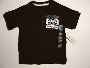CHILDREN'S PLACE Boy's 24 M Brown Skull Surf Shirt, NEW