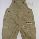 THE CHILDREN'S PLACE 0-3 M Tan Lined Corduroy Overalls, Monster of the Year, NEW