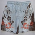 SAND N SUN Boy' Size XS 4/5 Blue Floral Tropical Swim Shorts, Trunks