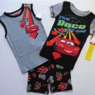 DISNEY CARS LIGHTNING MCQUEEN Size 4 3-Piece Pajama Shorts Set, NEW