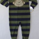 CARTER'S Boy's 4T Fleece Pajama MONKEY Footed Sleeper, NEW