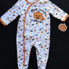 FIRST MOMENTS 9 Months Halloween Pumpkin Patch Romper, Coverall, NEW