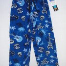 JELLIFISH KIDS Boy's Size 4/5 Fleece Lounge Pants, Skull, Guitar, NEW