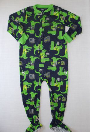 CARTER'S Boy's Size 4T Blue ALLIGATOR GATOR Rock Band Pajama Sleeper, NEW