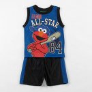 SESAME STREET Boy's Size 4T ELMO Baseball Tank Shorts Outfit, Set, NEW