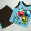 SESAME STREET 4T Elmo Best Friends Shorts Outfit, NEW