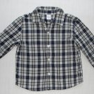 GEORGE Boy's 24 Months Blue Plaid Long-Sleeved Shirt