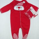 BABYWORKS Size 0-3 Months Christmas SANTA Romper, Bib and Hat Set, NEW