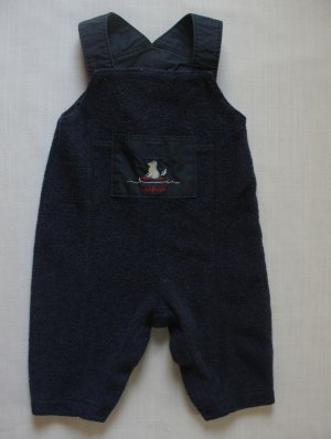 OSHKOSH Boy's Size 3-6 Months Navy Blue Fleece Overalls, Mohair Blend, Wolf