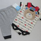 BON BEBE Boy's 0-3 Months 3-Piece MOMMY'S LITTLE HERO Pants Outfit, Set, NEW