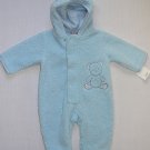 CARTER'S Boy's 6 Months Blue Faux Sherpa Fleece Teddy Bear Snowsuit, NEW