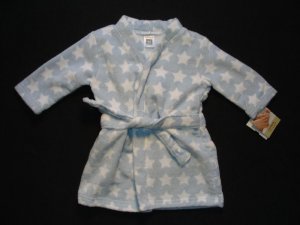 CARTER'S Boy's 0-3 Months Blue Star Terry-Cloth Bathrobe, NEW