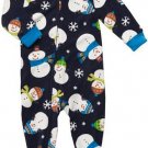 CARTER'S Boy's Size 3T Micro-Fleece SNOWMAN Pajama Sleeper, NEW