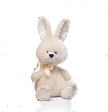 GUND Plush 6" IVORY BUNNY Baby Rattle, EASTER, NEW, NWT