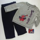 SPIDERMAN Boy's 24 Months Sweat Pants Shirt Outfit NEW