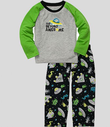 CARTER'S Boy's Size 4T SPACE ALIEN Pajama Pants Set, NEW