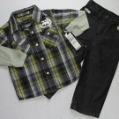 ECKO UNLTD Boy's Size 2T Shirt Button-Down Shirt, Black Jeans Set, Outfit, NEW