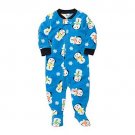 CARTER'S Boy's Size 3T Micro-Fleece Blue SNOWMAN Pajama Sleeper, NEW