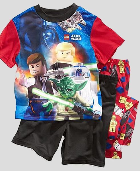 LEGO STAR WARS Boy's Size 4 3-Piece Pajama Pants, Shorts Set, YODA, R2 ...