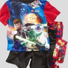 LEGO STAR WARS Boy's Size 4 3-Piece Pajama Pants, Shorts Set, YODA, R2-D2, NEW