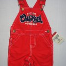 OSHKOSH B'GOSH Boy's Size 12 Months Red Cargo Shortalls, NEW, MSRP: $32.00