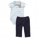 CARTER'S Boy's 3 Months Blue Polo ALL-STAR Shirt, Outfit, NEW