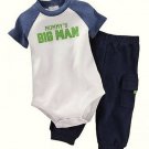 CARTER'S Boy's 3 Months MOMMY'S BIG MAN Bodysuit, Pants Set, NEW