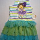 NICKELODEON Girl's DORA and BOOTS Size 5 Blue Tutu Dress, Sundress, NEW