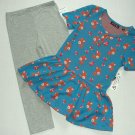 TEMPTED Girl's Size 4 Baby Deer Turquoise Tunic, Leggings Outfit Set